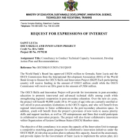 Government of Saint Lucia: OECS Skills and Innovation Project - Consultancy to Conduct Technical Capacity Assessment, Develop Action Plan and Recommendations